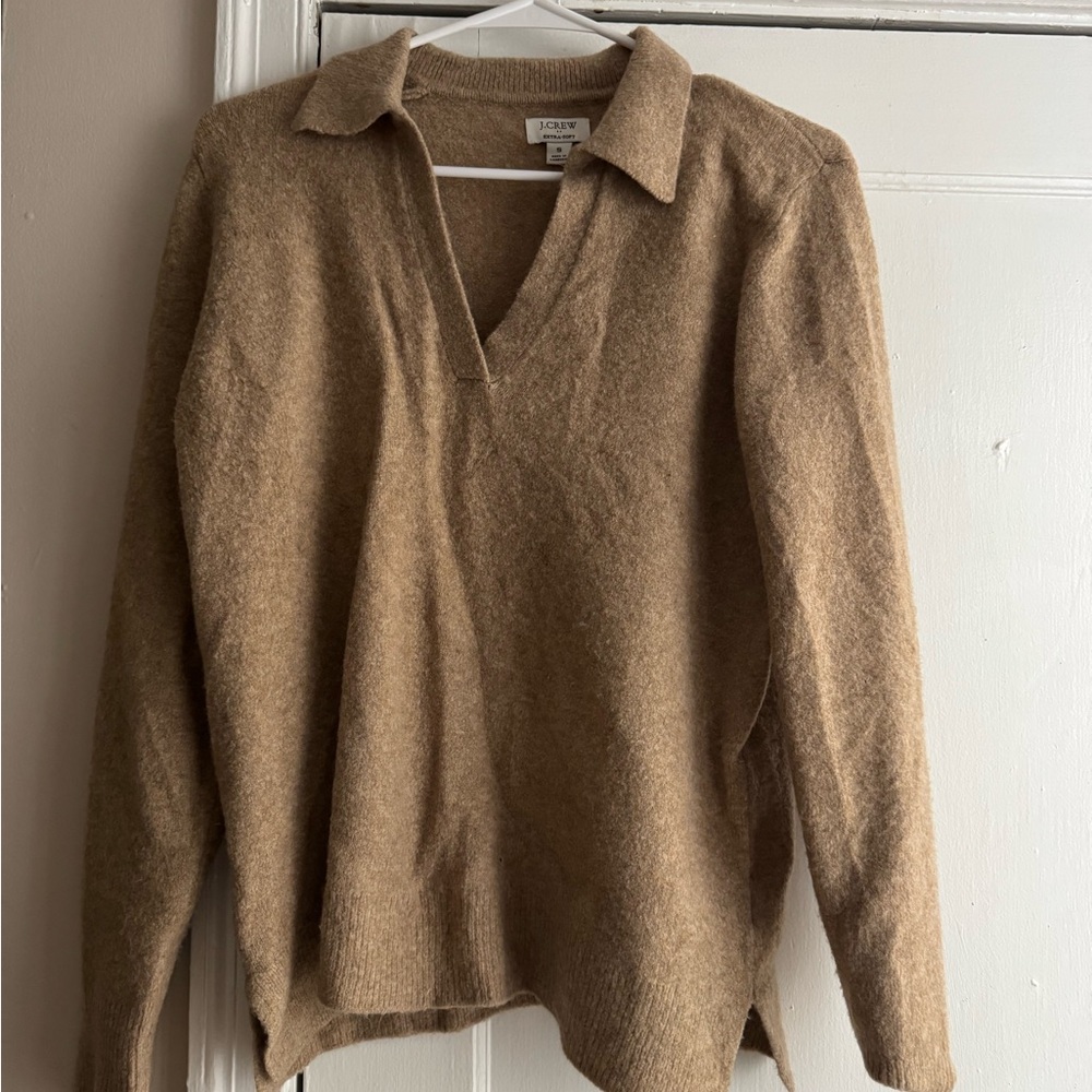 J. Crew Women's V-Neck Sweater in Tan